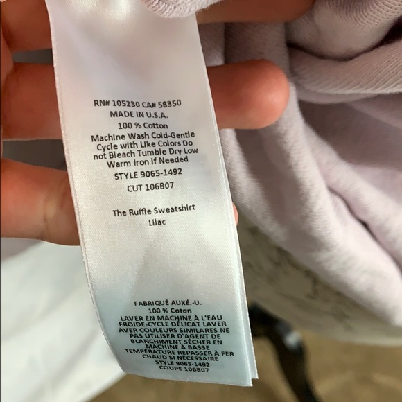 Current/Elliot Ruffle Sweatshirt Lilac - Picture 9 of 9